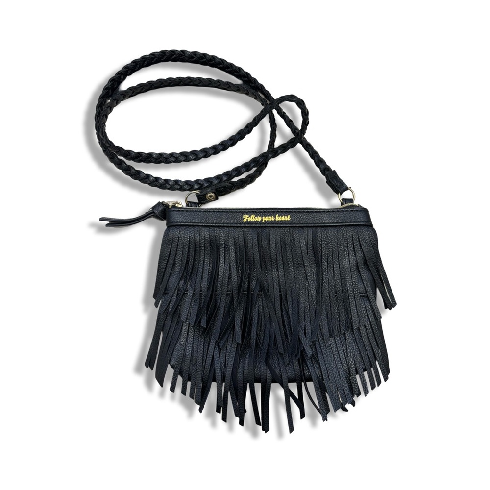 Black Fringe Crossbody Bag